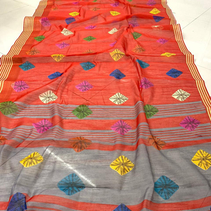 Saree en soie douce Banarasi en coton avec chemisier non cousu Pièce de style Bollywood Nouveau sari de créateur par vêtement ethnique Alphanumero - Product Image 1