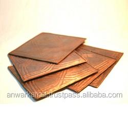 Vente chaude 2023 cuivre d'origine Ensemble de 4 pièces Forme carrée Sous-verre en cuivre martelé - Product Image 2