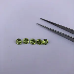 6毫米天然绿色橄榄石刻面圆形切割松散宝石制造商供应商批发工厂价格在线商店