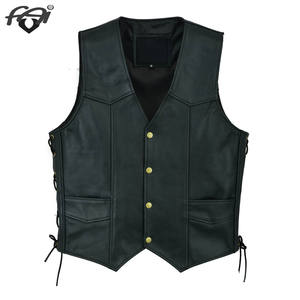 Gilet homme en cuir pour moto, veste coupe-vent, sans manches, pour personnes d'âge moyen et âgées Hiver Personnalisés - Product Image 5