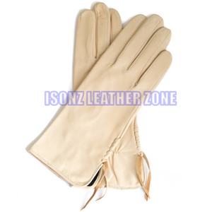 Gants de mode pour femmes, style uni, pour l'extérieur, toutes saisons, couleur beige crème, en peau d'agneau/de cerf, doux, pour la vie quotidienne - Vente chaude - Product Image 1