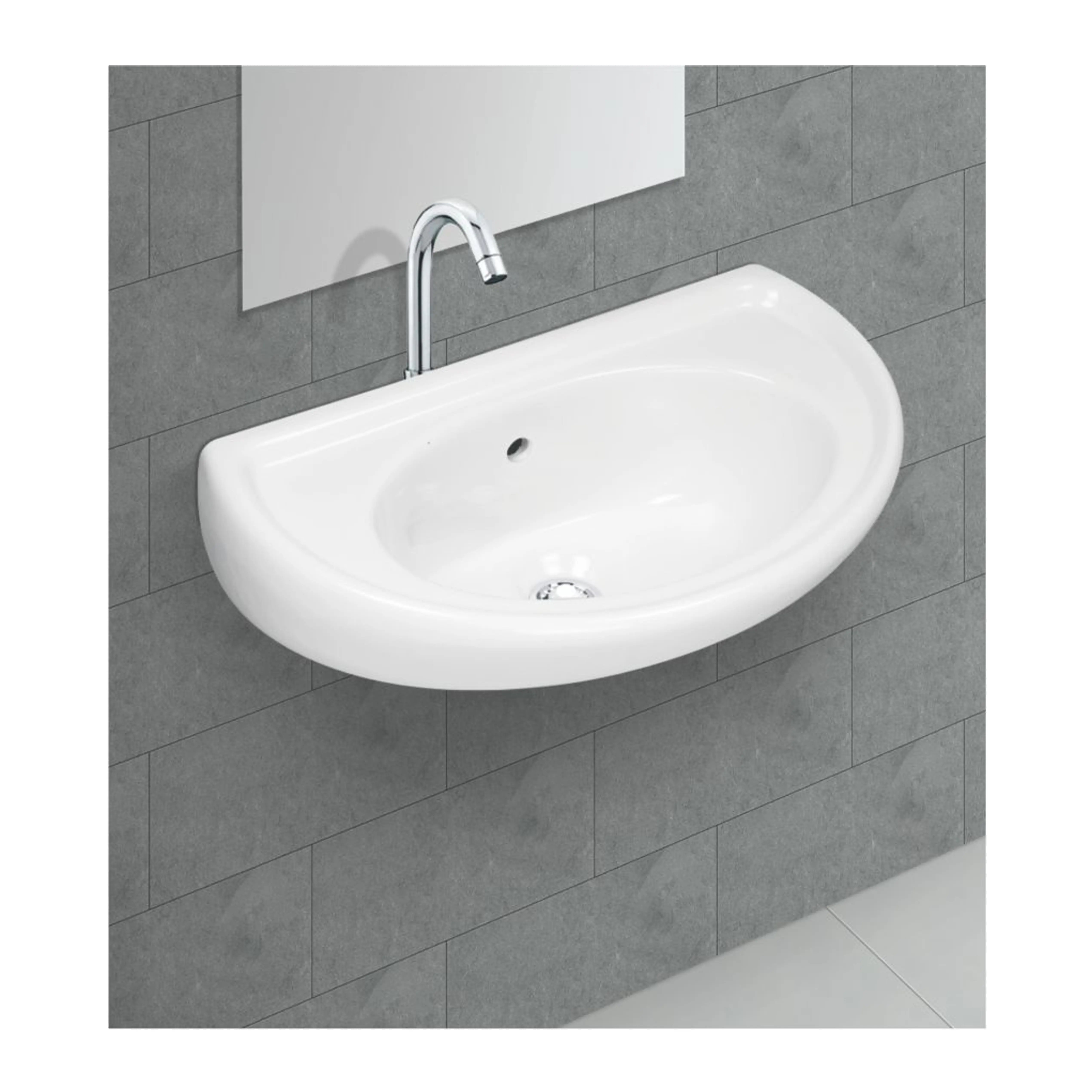 2021 Nuevo diseño Precio de fábrica moderno Color blanco Sanitarios de cerámica Navya Art Basin 450mm x 250mm para empresa corporativa.