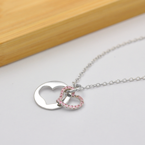 สร้อยคอเงินแท้ 925 ชุบแพลตตินัม รูปหัวใจ ดีไซน์ทันสมัย สำหรับงานหมั้น งานแต่งงาน หรืองานเลี้ยง หรูหรา สำหรับผู้หญิง จากไต้หวัน - Product Image 3