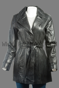 Chaqueta de guisante de cuero genuino - Product Image 4