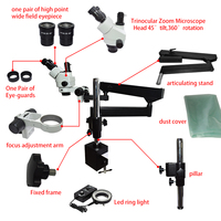 Flexible Moving Articulated Arm Large Movement Boom Stand Trinocular Stereo Microscope for Repair Pet Surgery