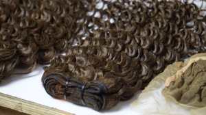 Extensions de cheveux indiens vierges Remy non traités, boucles profondes, double trame, fermeture, 100 g, pour les Afro-américains - Product Image 3