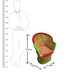 Ensemble de chaises en bambou multicolore style moderne pour jardin salon terrasse parc réception-meilleur prix mobilier écologique - Product Image 4
