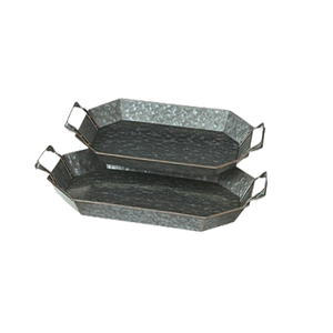 Ensemble de 2 plateaux à thé et café de tailles différentes, qualité supérieure, galvanisés, pour servir des chocolats, best-sellers - Product Image 1