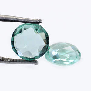 อะความารีนสีเขียวธรรมชาติ 2 ชิ้น ขนาด 10 มม. รูปทรงบริโอเล็ตต์ น้ำหนัก 6.80 กะรัต - Product Image 3