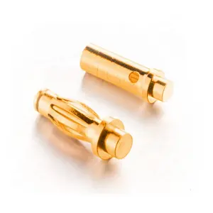 2mm 2.5mm 3mm 3.5mm मिनी के लिए केले प्लग सोना मढ़वाया पीतल बुलेट केले कनेक्टर पीसीबी बोर्ड