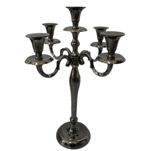 Soporte de vela de 5 brazos de aluminio decorativo para boda, soporte de pilar de vela de estilo moderno de Color de latón en bruto hecho a mano - Product Image 5