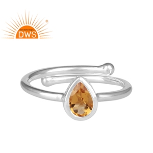 ฉีกวางซิทรินชุดแฟนซีแหวนเครื่องประดับผู้ค้าส่งปรับ925สเตอร์ลิงลูกแพร์รูปร่างเครื่องประดับแหวนเงินผู้จัดจำหน่าย - Product Image 1