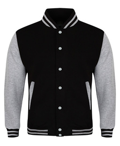 Veste universitaire personnalisée de style universitaire avec manches en cuir col montant tissu de laine bouton d'hiver décoration techniques lavées - Product Image 3