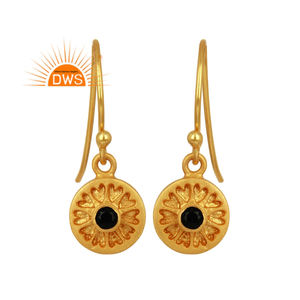 ต่างหูห้อยประดับพลอยออนิกซ์สีดำธรรมชาติ ชุบทองคำขาวแท้ รุ่นล่าสุดปี 2026 สำหรับผู้หญิง จากผู้ผลิตเครื่องประดับ - Product Image 1