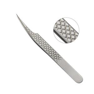 Mini pinzas para extensión de pestañas, Punta inclinada de acero inoxidable, venta al por mayor - Product Image 2