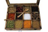 Boîte à épices en bois avec 12 contenants et cuillère dans une boîte à épices en bois pour la cuisine Boîtes à épices Masala