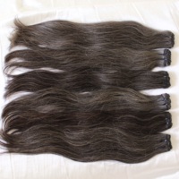 Cheveux vierges Remy gris poivre et sel, lisses et soyeux, ondulés, double trame, lots bruts provenant de donneurs vietnamiens, 100g/pièce