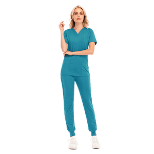 Conjuntos de fregado unisex con cuello en V para enfermera, fregado de fondo estrecho, manga corta, variedad de colores y tamaños, uniformes hospitalarios OEM disponibles en XL - Product Image 6