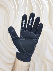 Gants de course de motocross en cuir véritable Gants de sport de moto à grande vitesse Noir Blanc Imperméable pour l'été et l'extérieur - Product Image 5