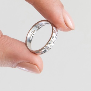 Bague musulmane élégante en argent Sterling 925, rhodillon, avec lettre, pour femmes, bijou avec gravure - Product Image 6