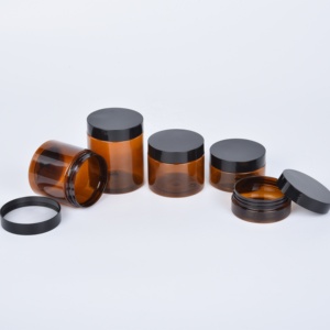 China Manufacturer Cosmetic Skincare Packaging Amber PET Plastic Body Butter Container Cream Jar 50ml 100ml 150ml 200ml 250ml