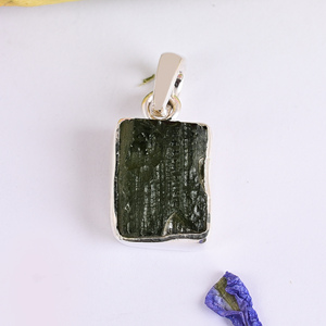 Pendentif en pierre précieuse, 1 pièce, puissant, authentique, brut, sac cadeau naturel, Opp, argent Sterling 925 - Product Image 3