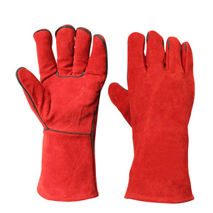 Gants de soudage en cuir de vache bleu Gants de soudeur résistants à la chaleur durables - Product Image 2