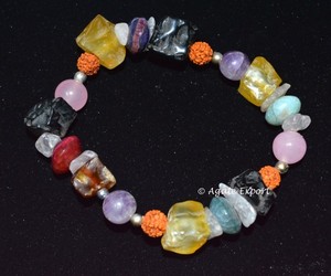 Pulseras de ágata cuadradas de piedras preciosas, pulseras clásicas indias hechas a mano, de ágata, brazaletes de cristal, diamantes de imitación - Product Image 1