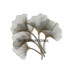 Venta caliente decoración de pared Metal diseño de lujo arte de pared para hoteles y restaurantes uso marco pared marco flor dorada - Product Image 2