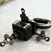 Artisanat en laiton indien maison 6 clés carré tour Puzzle cadenas Antique 3x2 serrure de porte intelligente