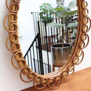 Espejo de ratán de alta calidad para decoración de café, espejos de arco de estilo rústico hechos a mano en Vietnam - Product Image 4