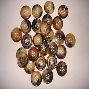 กระดุมรูปเขาสีดำสำหรับเสื้อผ้า,ช่องว่างจากเขาควายธรรมชาติปุ่มเปล่าสำหรับงานช่างในบ้าน - Product Image 1