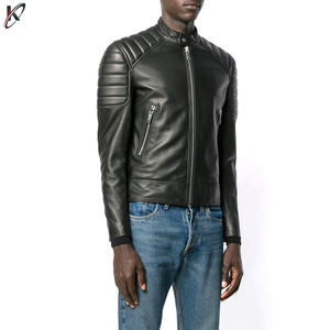 Veste vintage en cuir PU pour hommes pour le printemps et l'automne col montant mode hiver avec poche motard design pour l'équitation décontractée - Product Image 3