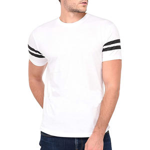 T-shirt manches courtes col rond pour homme, estival, blanc, 100% coton - Product Image 6