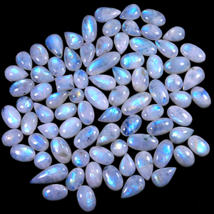 Chapado en oro de plata esterlina anillo de piedra lunar cabujón de ópalo de boulder piedra pendientes de estrella de mar cabujón Topacio Azul de piedras preciosas sueltas taxi - Product Image 1