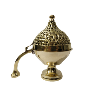 Brûleur d'encens à bobine en laiton antique pour diffuseur d'aromathérapie Bakhoor Lobaan Daan porte-encens élégant - Product Image 1