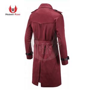 Gabardina larga de lana Unisex hecha a medida, abrigo clásico con cinturón de doble botonadura para hombres, chaqueta de moda de invierno de talla grande OEM - Product Image 2