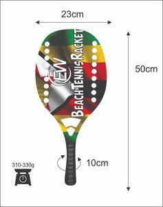 ไม้เทนนิสชายหาดและไม้พาเดลแบบสั่งทำพิเศษ หน้าไม้คาร์บอนกลาส น้ำหนัก 310-330 กรัม ความยาว 50 ซม. พร้อมโลโก้และสีที่เลือกได้ - Product Image 1