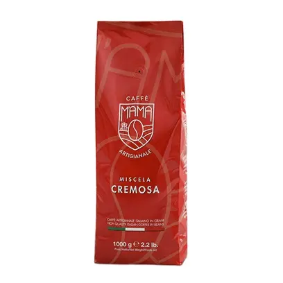 قهوة فول إيطالية عالية الجودة, قهوة فول كامل ناعم وقوي ، حبوب فول 1 كجم في كيس به كافينات-M'Ama Cremosa
