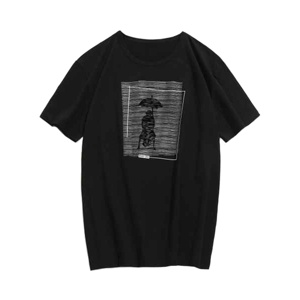 เสื้อยืดคอกลมแขนสั้นผ้าฝ้าย 100% พิมพ์ลายซิลค์สกรีนตามสั่ง สำหรับผู้ชายไซส์ใหญ่ ป้องกันการยับ ขายส่งเสื้อผ้าจากบังกลาเทศ - Product Image 1