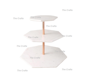 Support à gâteau de conception tendance en marbre et acier inoxydable Support à gâteau pour cérémonie de fiançailles d'anniversaire à des prix abordables - Product Image 3