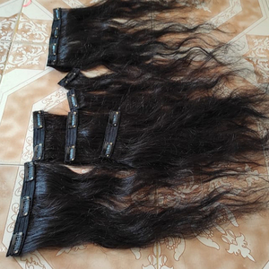 คลิปหนีบผมธรรมชาติบริสุทธิ์,คลิปต่อผมมนุษย์ที่ยังไม่ผ่านกระบวนการคุณภาพที่ดีที่สุดจัดส่งฟรีและตัวอย่าง - Product Image 1