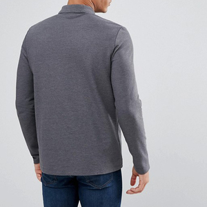 Camiseta lisa de manga larga para hombre, Polo de algodón piqué de alta calidad, 210g, venta al por mayor - Product Image 4