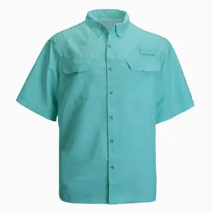 Private Label Heren Button Down Shirts Anti-uv Viskleding Met Custom Logo Groothandel Gefabriceerde Kleding