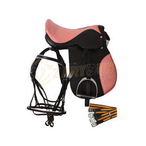 Ensemble de selle d'équitation anglaise en cuir véritable marron de haute qualité tout usage nouvelle version - Product Image 3