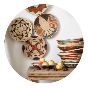 Vente chaude moderne bohème tissé panier Unique macramé paille tenture murale pour la décoration de la maison - Product Image 2