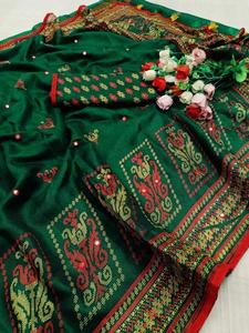 Sarees Seda Fiesta Desgaste Indio Último Diseñador Mujeres Desgaste Sari con Blusa Japón Satén Crape Seda Telas Suaves Impresión Digital Sari Prenda - Product Image 2