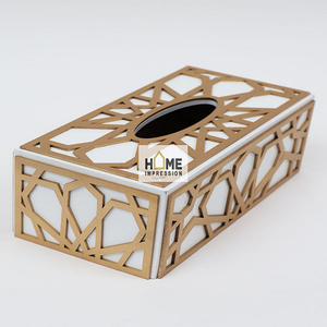 Boîte à mouchoirs de style américain multifonctionnelle en métal de haute qualité avec feuille d'or, écologique, couleur et taille personnalisables - Product Image 3