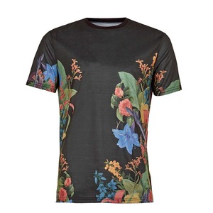 T-shirt en coton tricoté 100 % pour homme, imprimé floral intégral, sérigraphie, col rond, manches courtes, haute qualité, vente en gros, du Bangladesh - Product Image 5