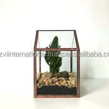 Terrarium géométrique en métal doré recouvert de poudre de verre, vases à fleurs pour décoration de la maison - Product Image 6
